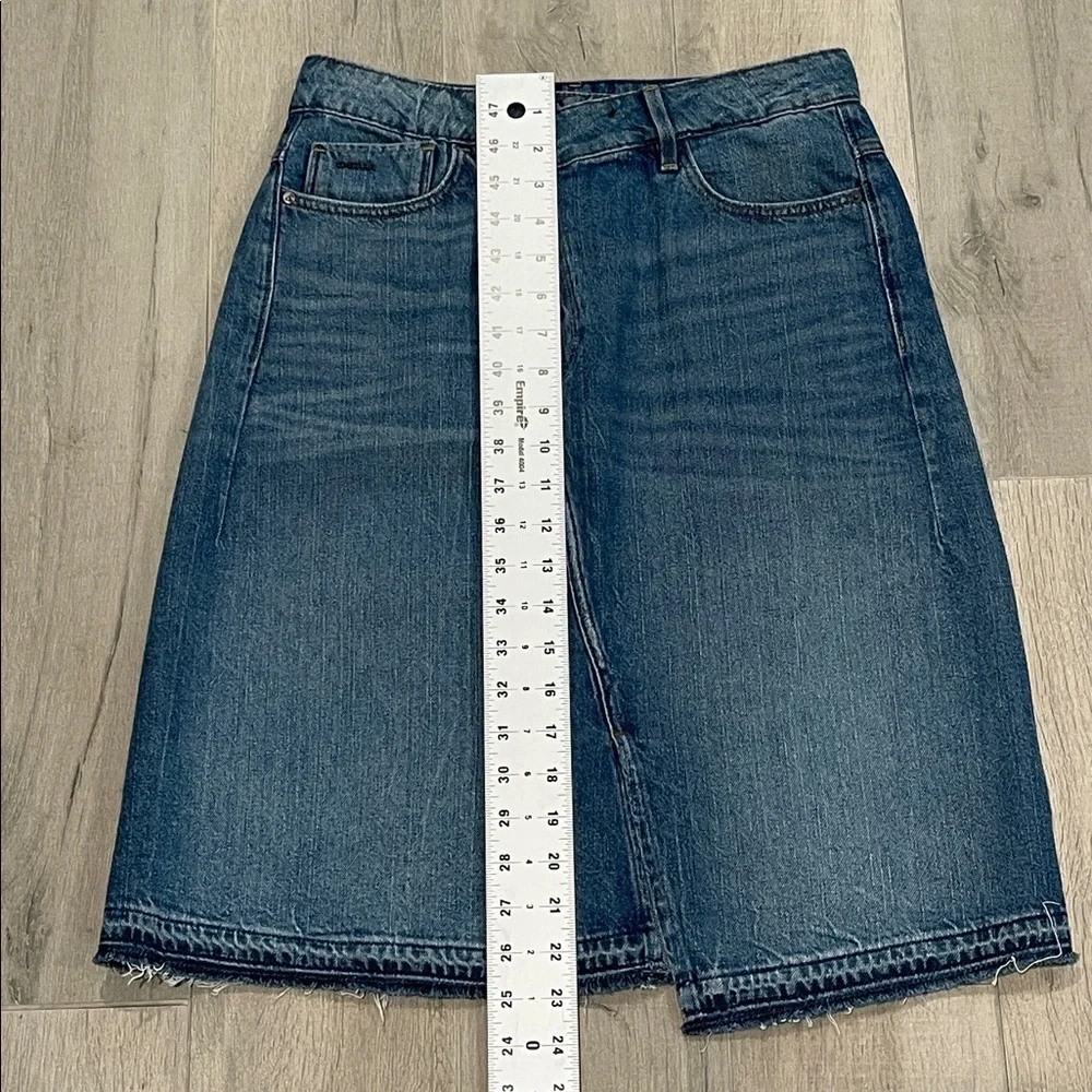 G-Star Raw Joci Ripped Edge Denim Midi Skirt Size 27